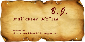 Brückler Júlia névjegykártya